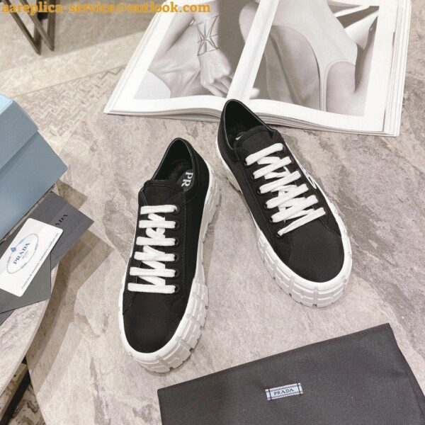 Replica Prada Double Wheel Sneakers In Black Nylon Gabardine 12