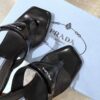 Replica Prada Heeled Thong Sandals In White Brushed Leather 2