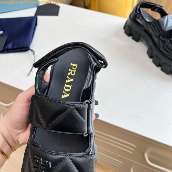 Replica Prada Monolith Flatform Sandals in Black Nappa Leather 5