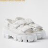 Replica Prada Monolith Padded Sandals In White Nappa Leather 2