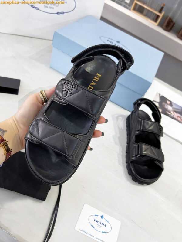 Replica Prada Monolith Padded Sandals In Black Nappa Leather 18