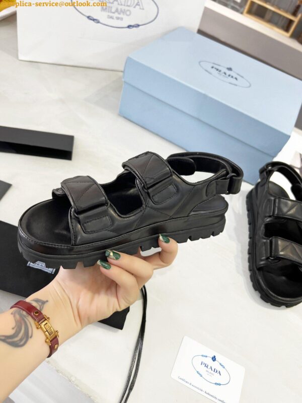 Replica Prada Monolith Padded Sandals In Black Nappa Leather 19