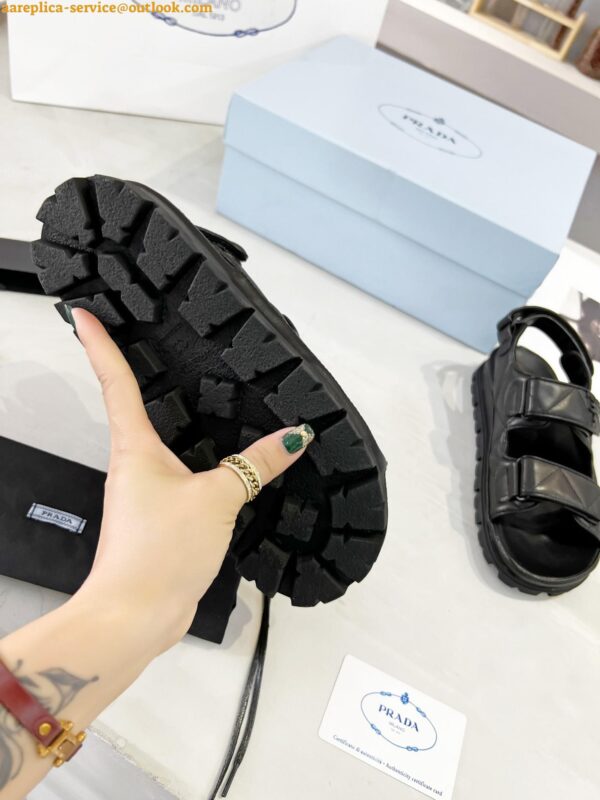 Replica Prada Monolith Padded Sandals In Black Nappa Leather 21