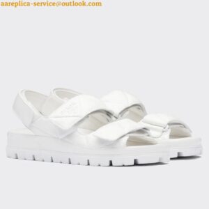 Replica Prada Padded Sandals In White Nappa Leather