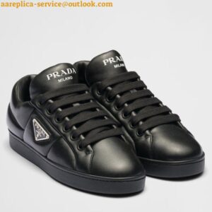 Replica Prada Women's Sneakers in Black Padded Nappa Leather 2