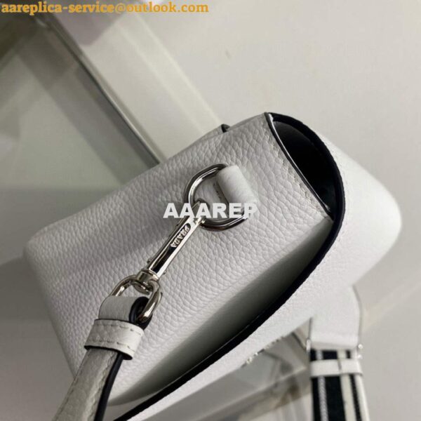 Replica Prada 1BD314 Leather shoulder bag White 6