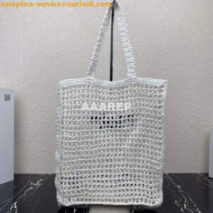 Replica Prada 1BG393 Raffia tote bag White 2