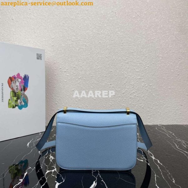 Replica Prada 1BD320 Prada Emblème Saffiano Shoulder Bag Light Blue 3