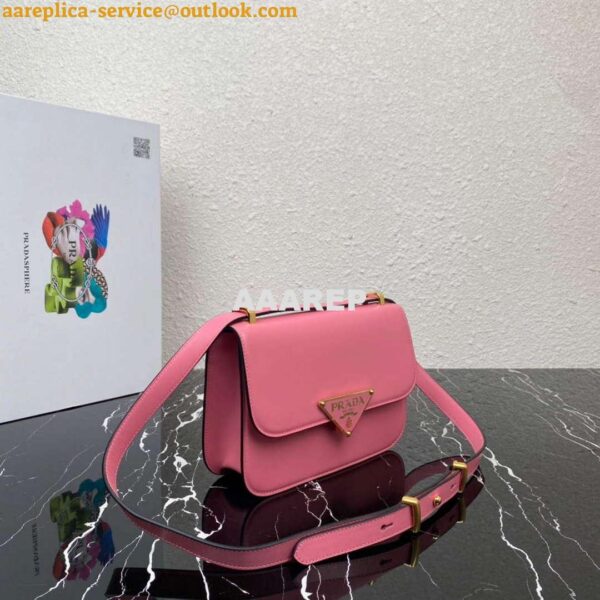 Replica Prada 1BD320 Prada Emblème Saffiano Shoulder Bag Pink 4