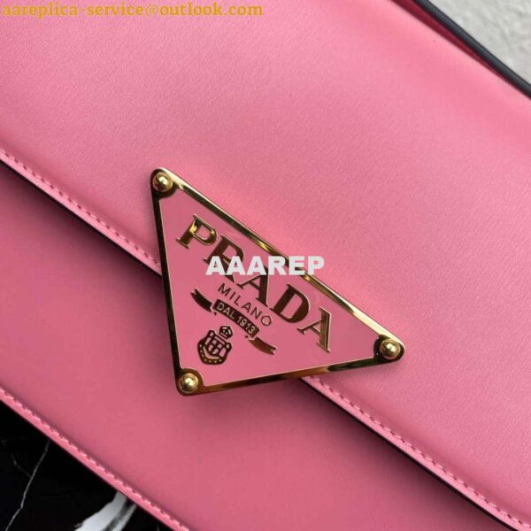 Replica Prada 1BD320 Prada Emblème Saffiano Shoulder Bag Pink 6