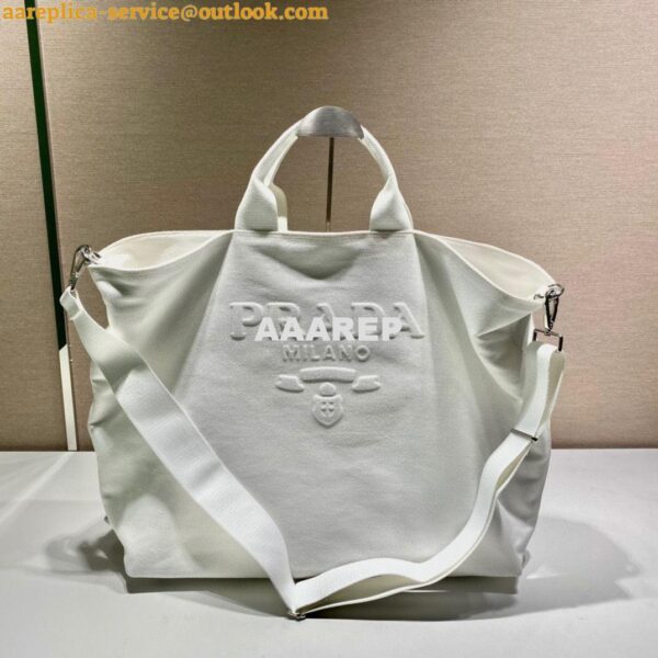 Replica Prada 1BG395 Drill tote Shoulder bag White 3