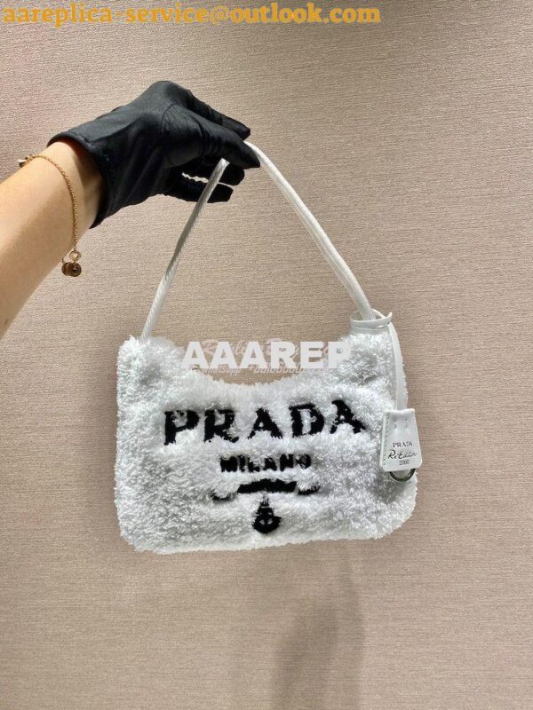 Replica Prada Re-edition 2000 Terry Mini-bag 1NE515 White 3