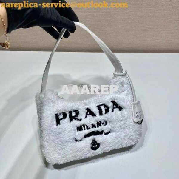 Replica Prada Re-edition 2000 Terry Mini-bag 1NE515 White 5