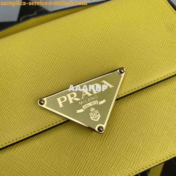 Replica Prada 1BD320 Prada Emblème Saffiano Shoulder Bag Yellow 5