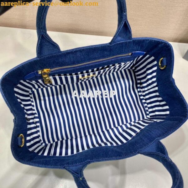 Replica Prada 1BG439 Denim Tote bag Blue 9