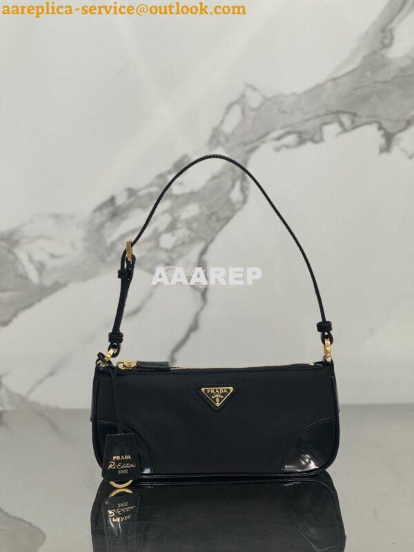 Replica Prada Re-Edition 2002 Re-Nylon and brushed leather shoulder ba 3