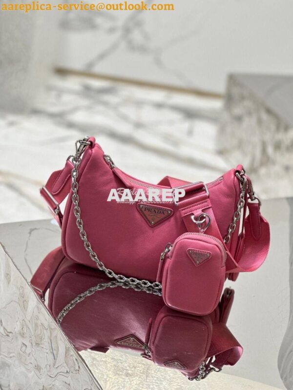 Replica Prada Re-edition 2005 Lambskin Bag 1BH204 Pink 4