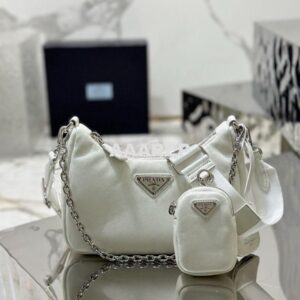 Replica Prada Re-edition 2005 Lambskin Bag 1BH204 White