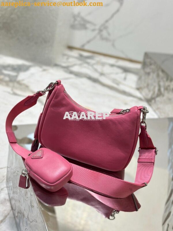 Replica Prada Re-edition 2005 Lambskin Bag 1BH204 Pink 13