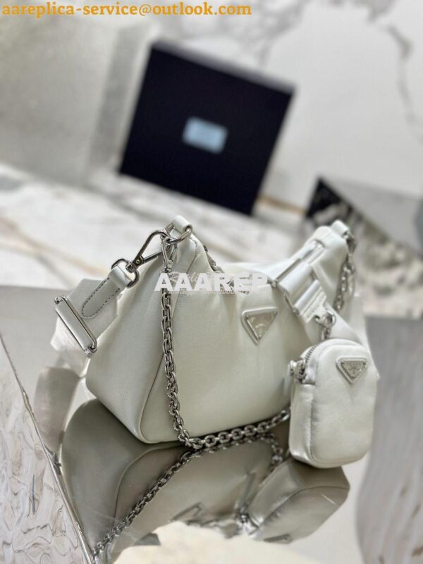 Replica Prada Re-edition 2005 Lambskin Bag 1BH204 White 6