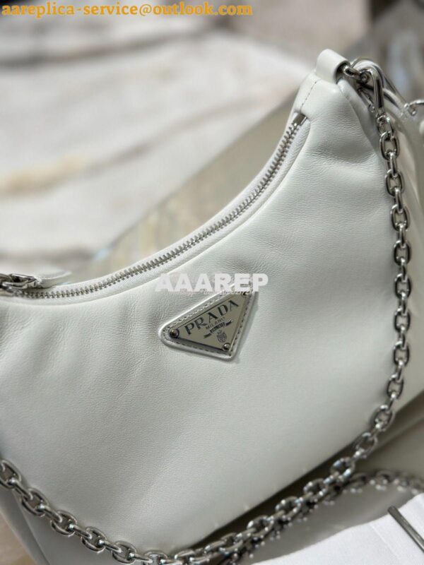 Replica Prada Re-edition 2005 Lambskin Bag 1BH204 White 7