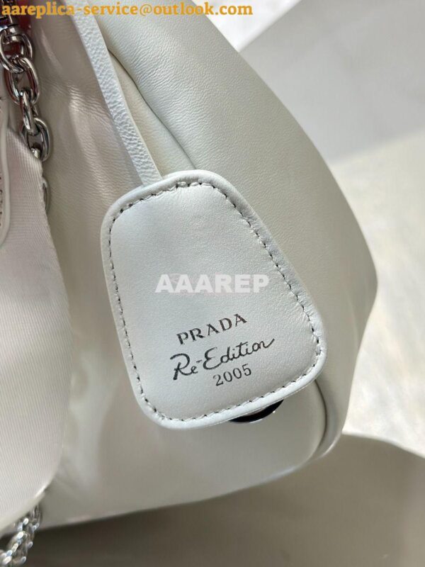 Replica Prada Re-edition 2005 Lambskin Bag 1BH204 White 9