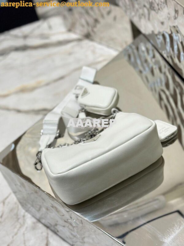 Replica Prada Re-edition 2005 Lambskin Bag 1BH204 White 12