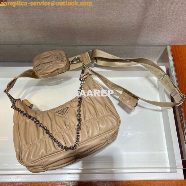 Replica Prada Re-Edition 2005 Nappa Gaufré bag 1BH204 Beige 6