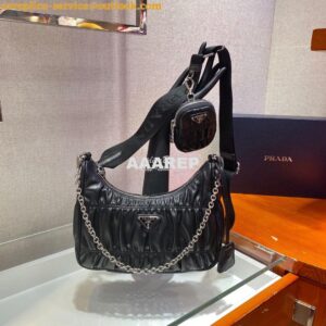 Replica Prada Re-Edition 2005 Nappa Gaufré bag 1BH204 Black