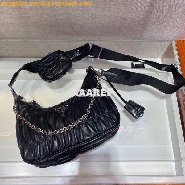 Replica Prada Re-Edition 2005 Nappa Gaufré bag 1BH204 Black 6