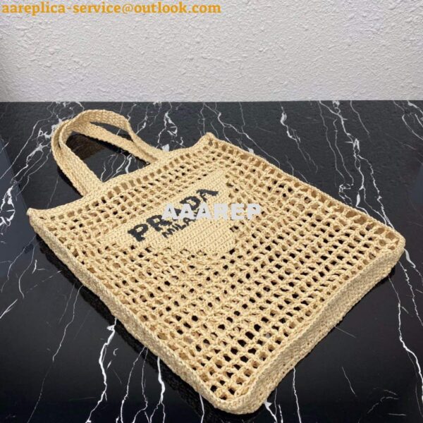 Replica Prada 1BG393 Raffia tote bag Apricot 3