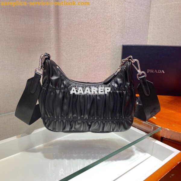 Replica Prada Re-Edition 2005 Nappa Gaufré bag 1BH204 Black 10