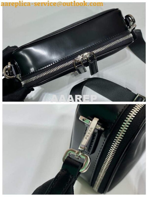 Replica Prada 2VH070 Saffiano nylon leather Prada Brique bag Black 8