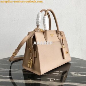 Replica Prada 1BA046 Medium Esplanade Leather Tote Bag Apricot