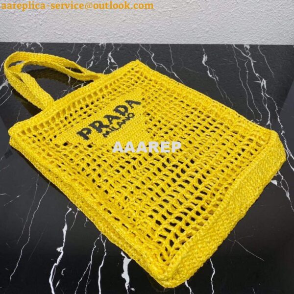 Replica Prada 1BG393 Raffia tote bag Yellow 5