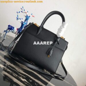 Replica Prada 1BA046 Medium Esplanade Leather Tote Bag Black 2