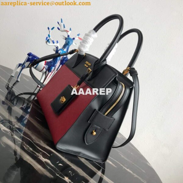 Replica Prada 1BA046 Medium Esplanade Leather Tote Bag Red and Black 3