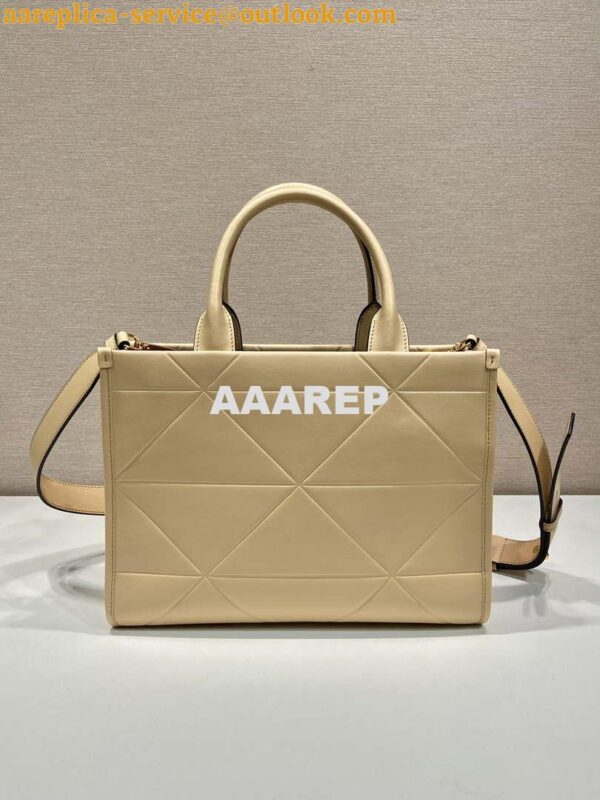 Replica Prada 1BA379 Small leather Prada Symbole bag with topstitching Apricot 5