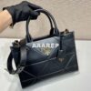 Replica Prada 1BA379 Small leather Prada Symbole bag with topstitching Apricot