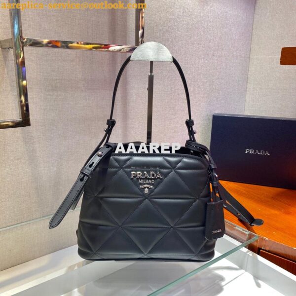 Replica Prada 1BA311 Spectrum Small Leather Top Handle Bag Black 3