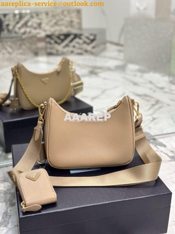 Replica Prada Re-edition 2005 Saffiano Leather Bag 1BH204 Cameo Beige 18