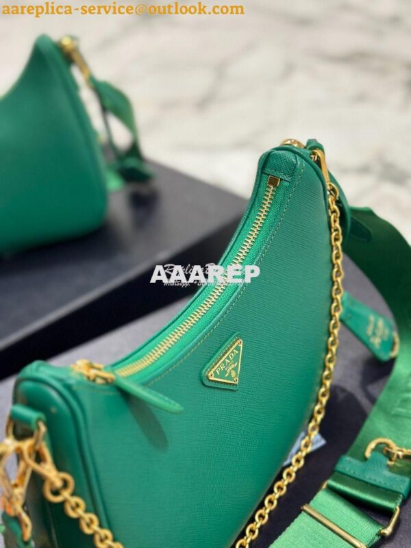 Replica Prada Re-edition 2005 Saffiano Leather Bag 1BH204 Green 12