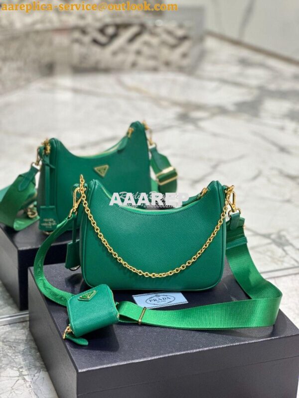 Replica Prada Re-edition 2005 Saffiano Leather Bag 1BH204 Green 16