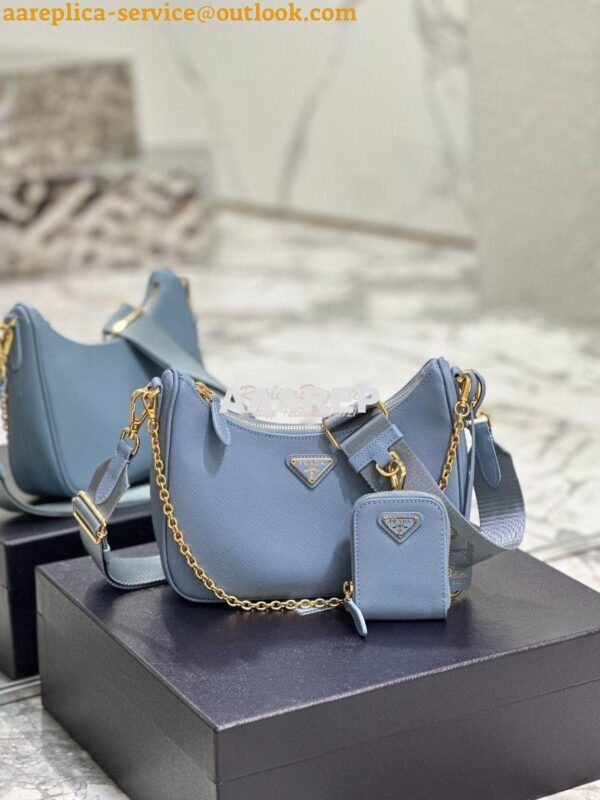 Replica Prada Re-edition 2005 Saffiano Leather Bag 1BH204 Pale Blue 3