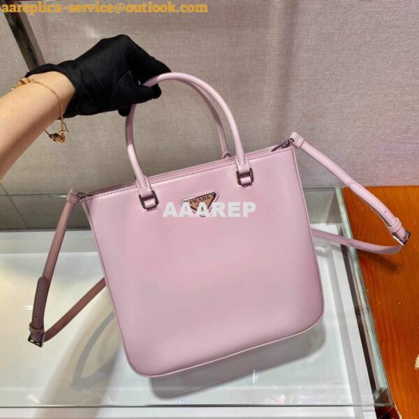 Replica Prada 1BA330 Brushed Leather Tote Bag Pink 3