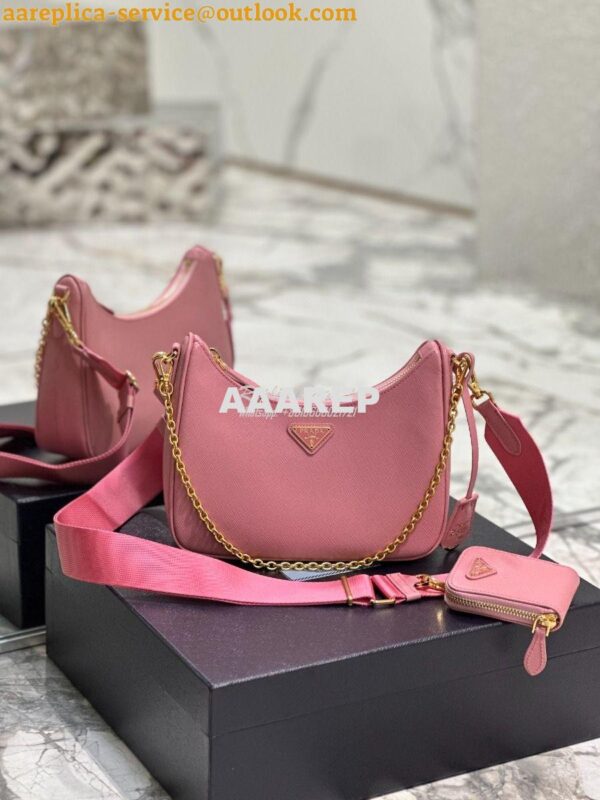 Replica Prada Re-edition 2005 Saffiano Leather Bag 1BH204 Petal Pink 4