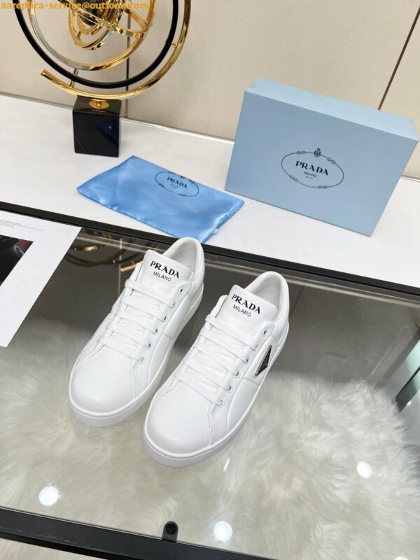 Replica Prada Women's Sneakers in White Nappa Leather 6