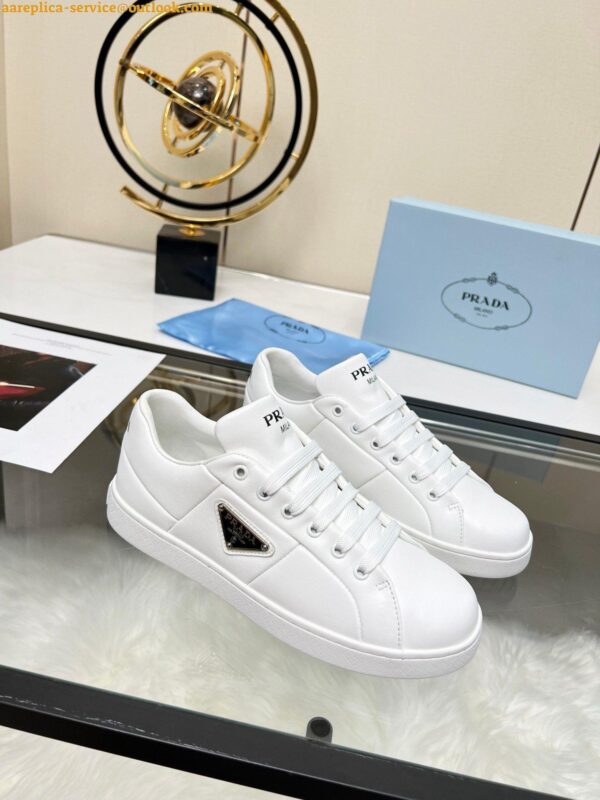 Replica Prada Women's Sneakers in White Nappa Leather 7