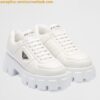 Replica Prada Women's Sneakers in White Nappa Leather