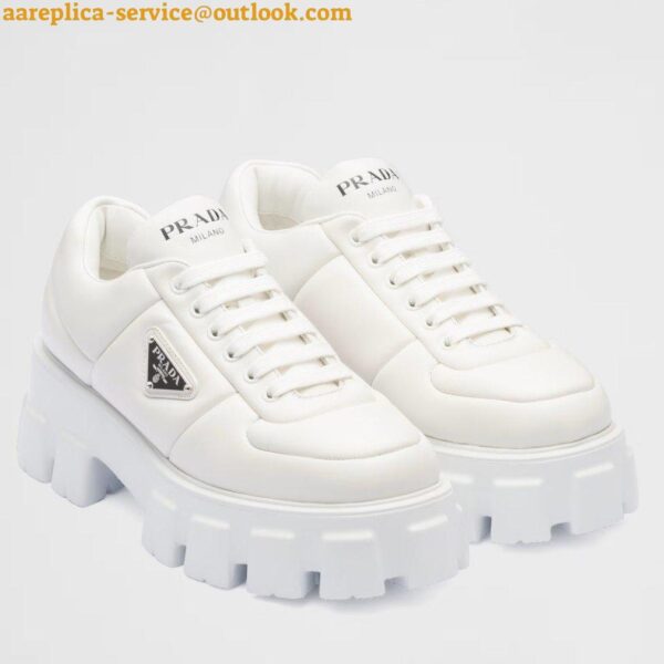 Replica Prada Women's Sneakers in White Padded Nappa Leather